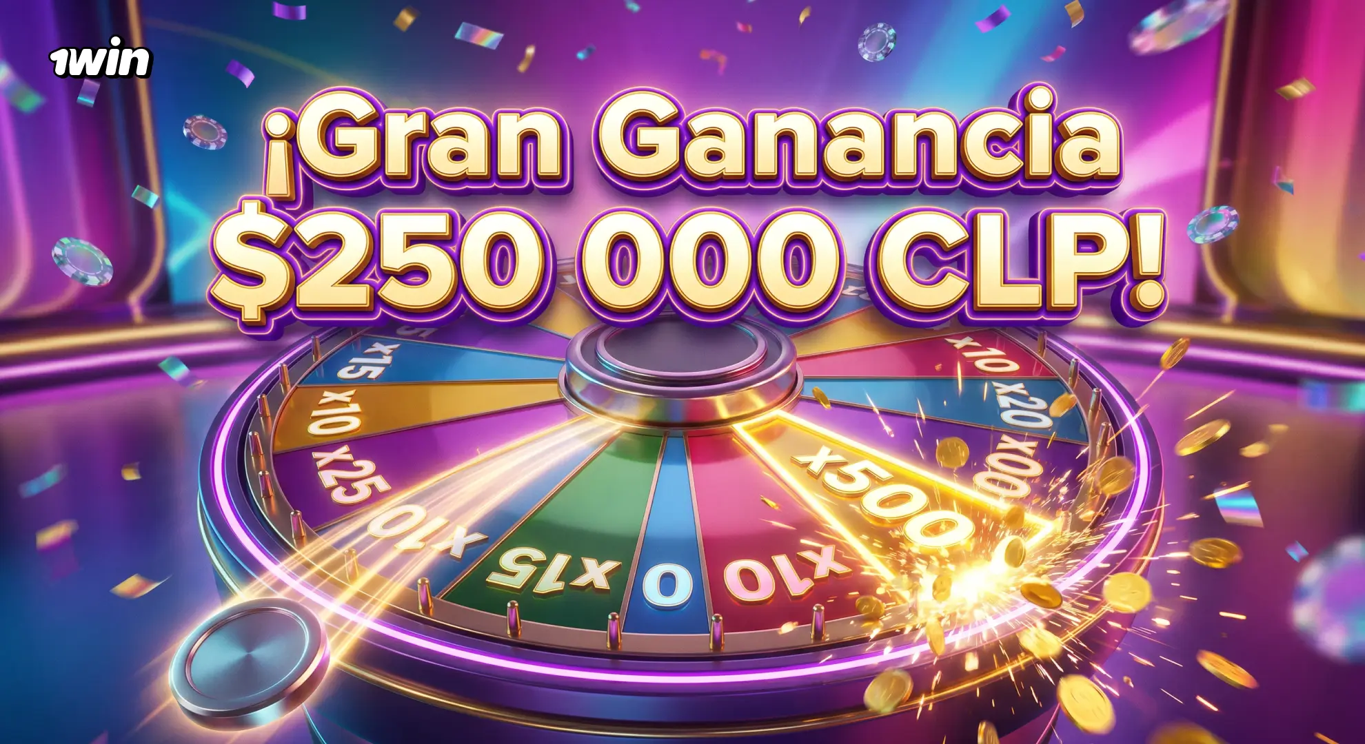 Gran ganancia de 250 000 CLP en la rueda de Crazy Time de 1win